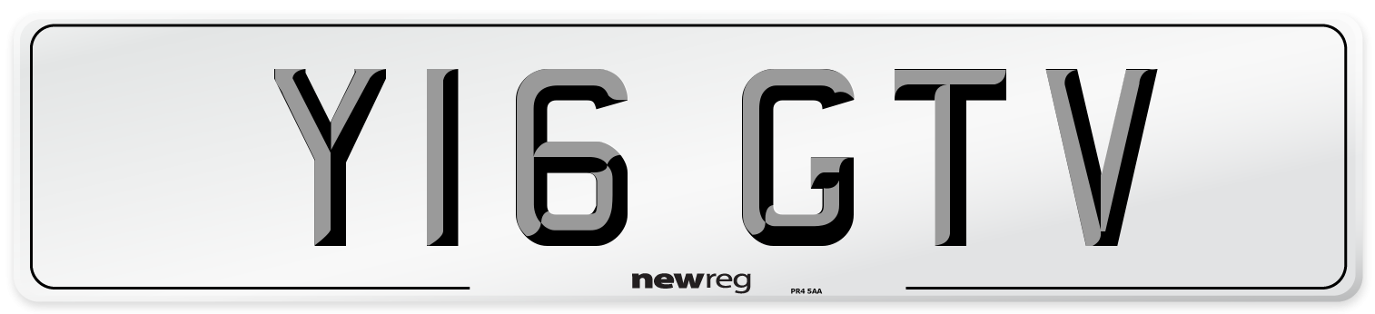 Y16 GTV Number Plate from New Reg